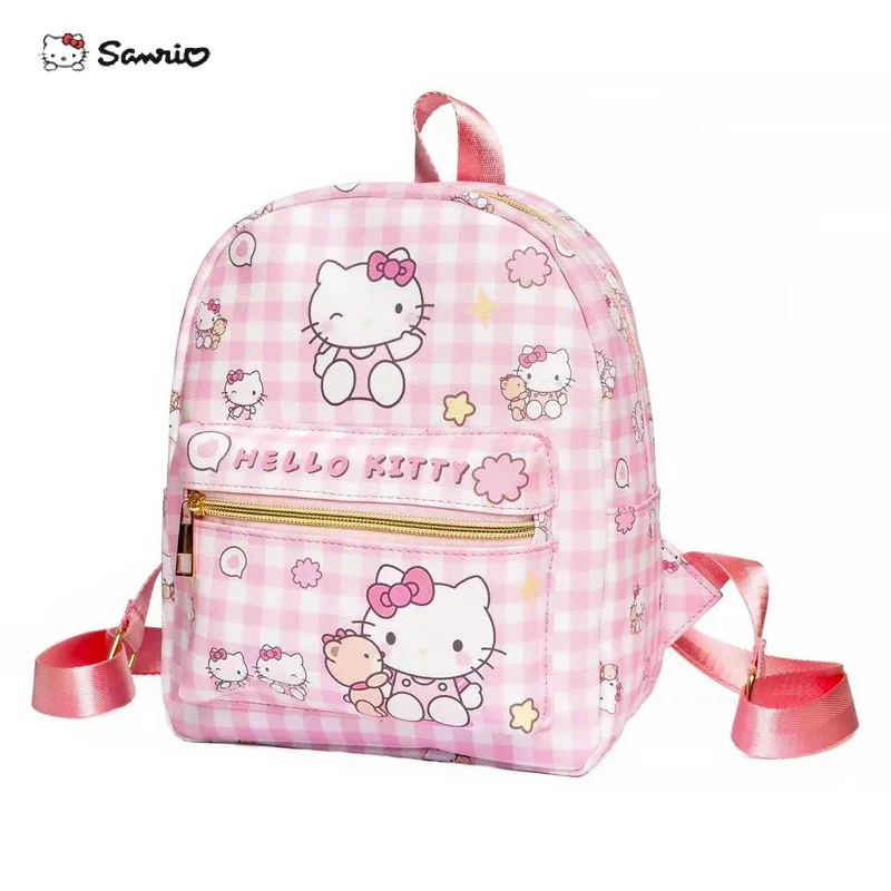

New Exquisite Women Backpack Kawaii Sanrio Hello Kitty Kuromi Cartoon Print PU Leather Waterproof Portable Shoulder Bag Mini