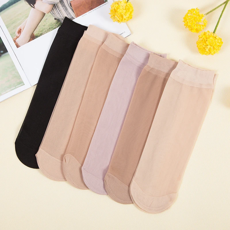 

Hot Sale!10 Pairs Ultra-thin Transparent Socks High Quality Women Socks Summer Elastic Thin Silk Female Ladies Ankle Short Socks
