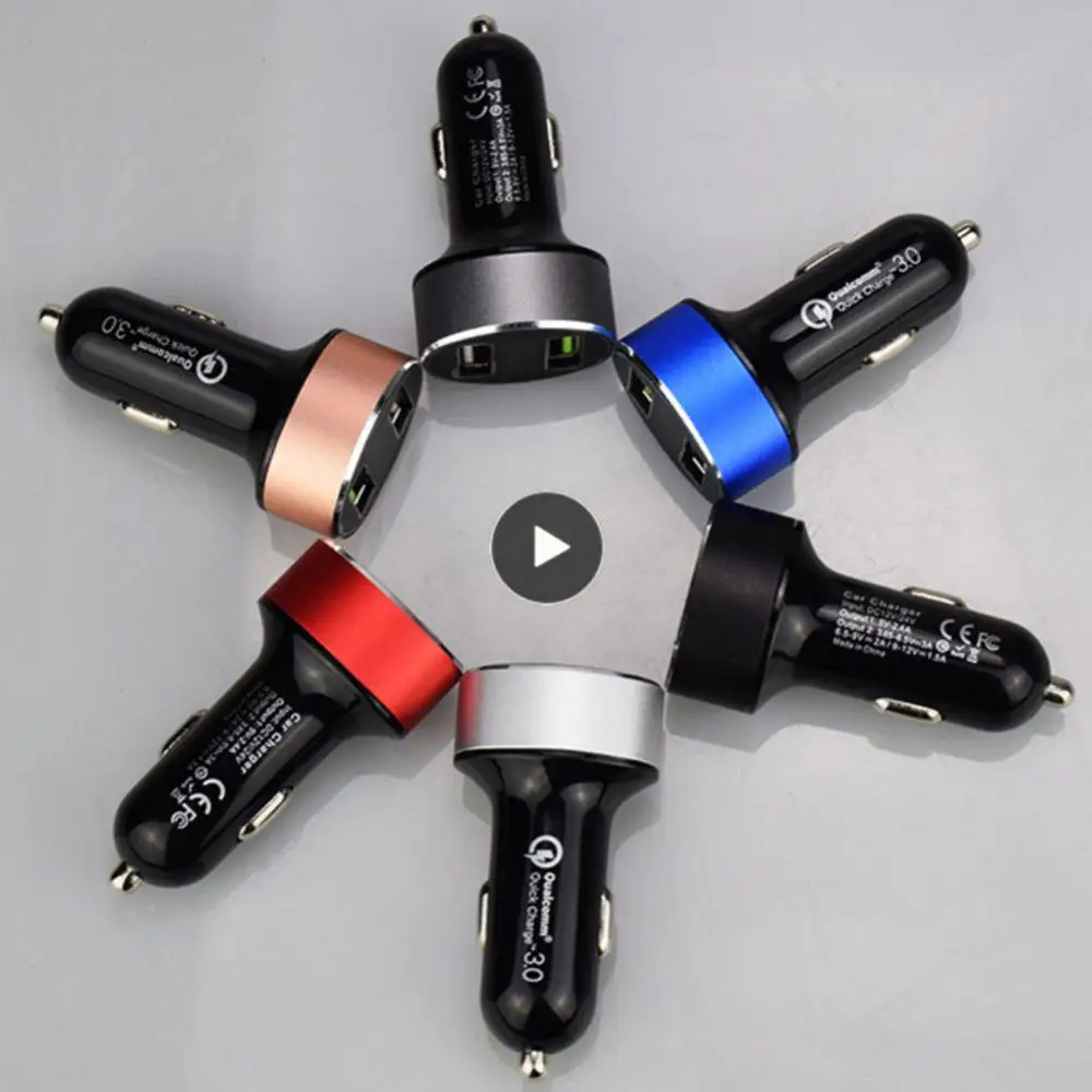 

Digital Display Car Charger Portable Aluminum Alloy Multi Function Display Car Charger Universal Durable Practical Car Supplies