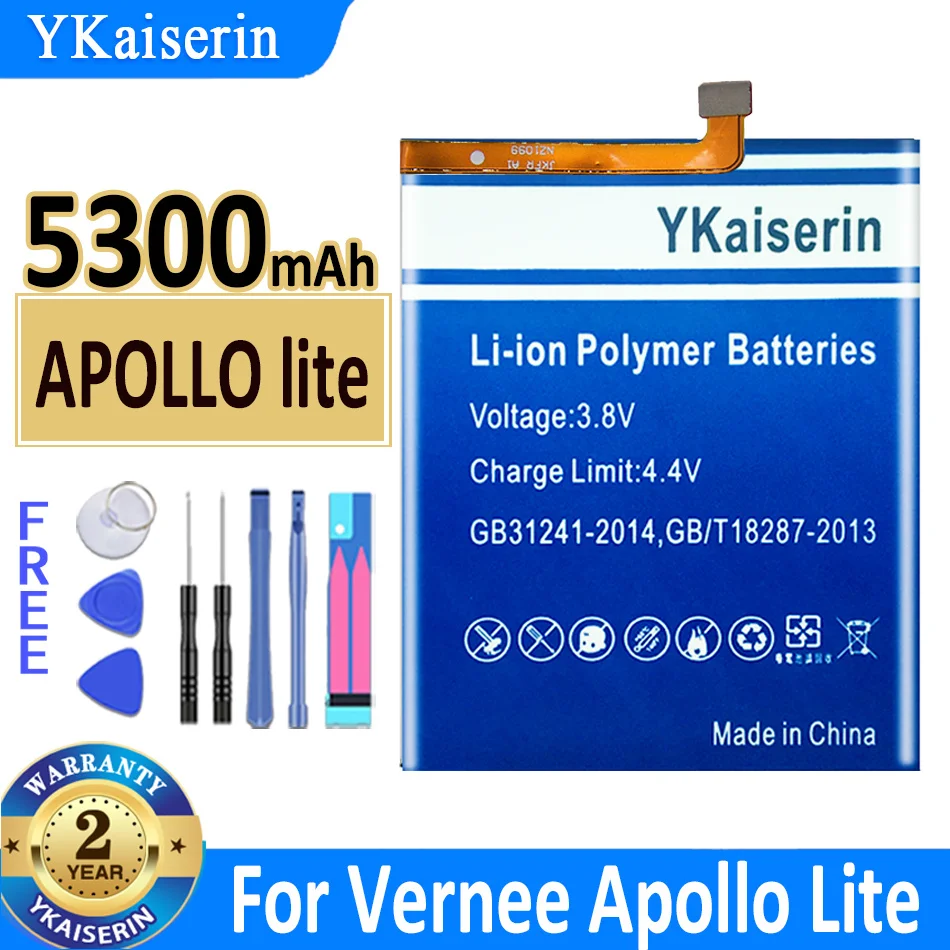 

5300mAh YKaiserin Battery For Vernee Apollo Lite ApolloLite/ Vernee Apollo /Apollo SD456074PE Bateria + Track NO