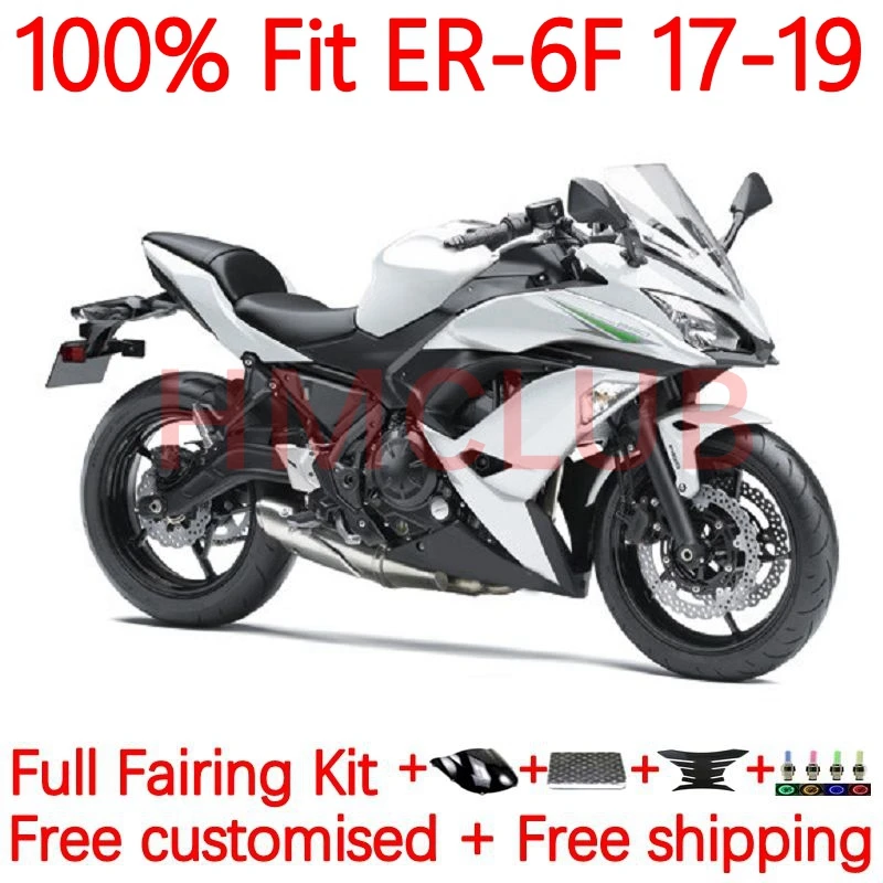 

Инъекционный корпус для KAWASAKI NINJA 650R ER6F ER 6F 6 F 650 R ER-6F 2017 2018 ER6 F 17 18 19 жемчужный белый OEM обтекатель 18No.12