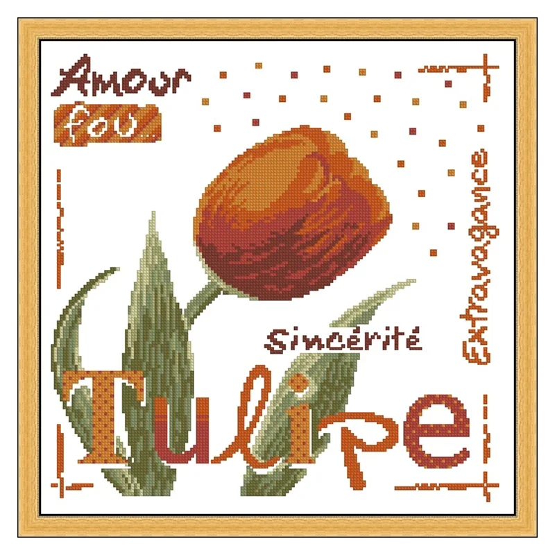 Набор для вышивки крестом с цветочным рисунком Amishop Lili Points Historical Rose Mac Orchid Tulip