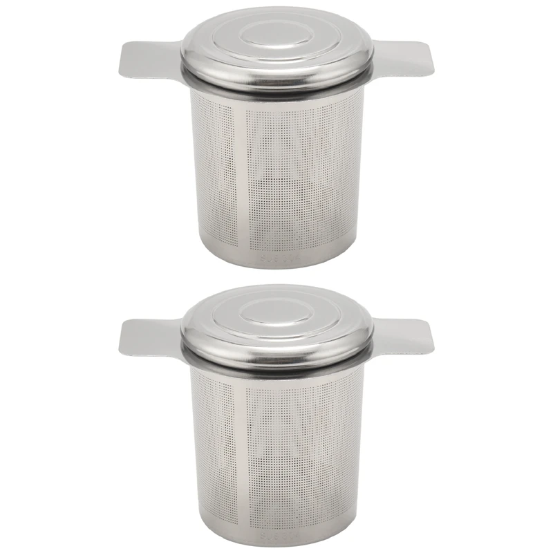 

2 упаковки фильтров для листового чая, фильтры для чайной корзины из нержавеющей стали, ситечко для чая, прорезыватель для подвешивания на чайные горшки