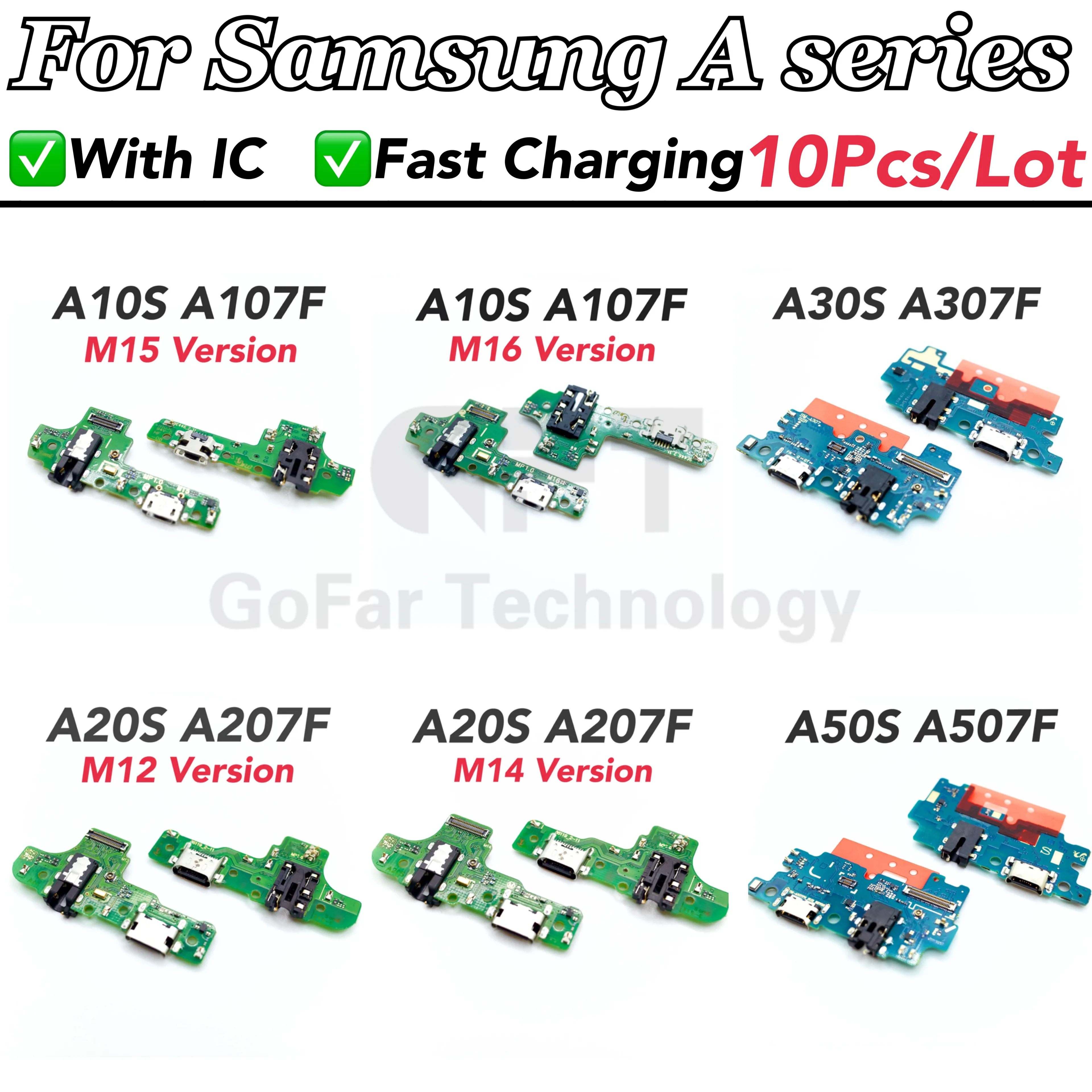 

10pcs New USB Charger Charging Port Dock Connector Board Flex Cable For Samsung A10S M15 A20S M12 A30S A50S A107 A207 A307 A40S