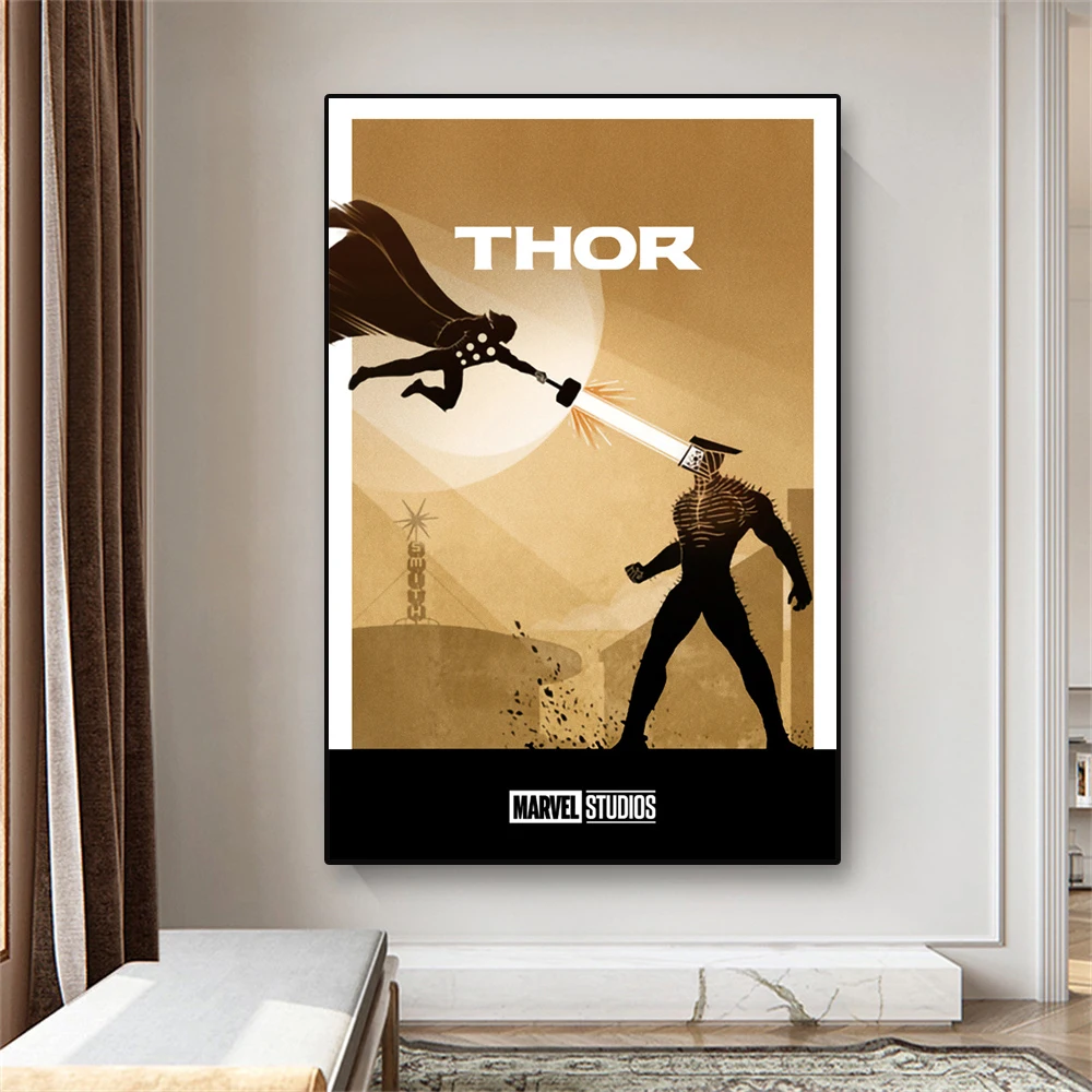 

Disney Movie Poster Thor Art Prints Avenger Canvas Painting Wall Art Decor Artwork Home Bedroom Decoration for Boy Best Gift