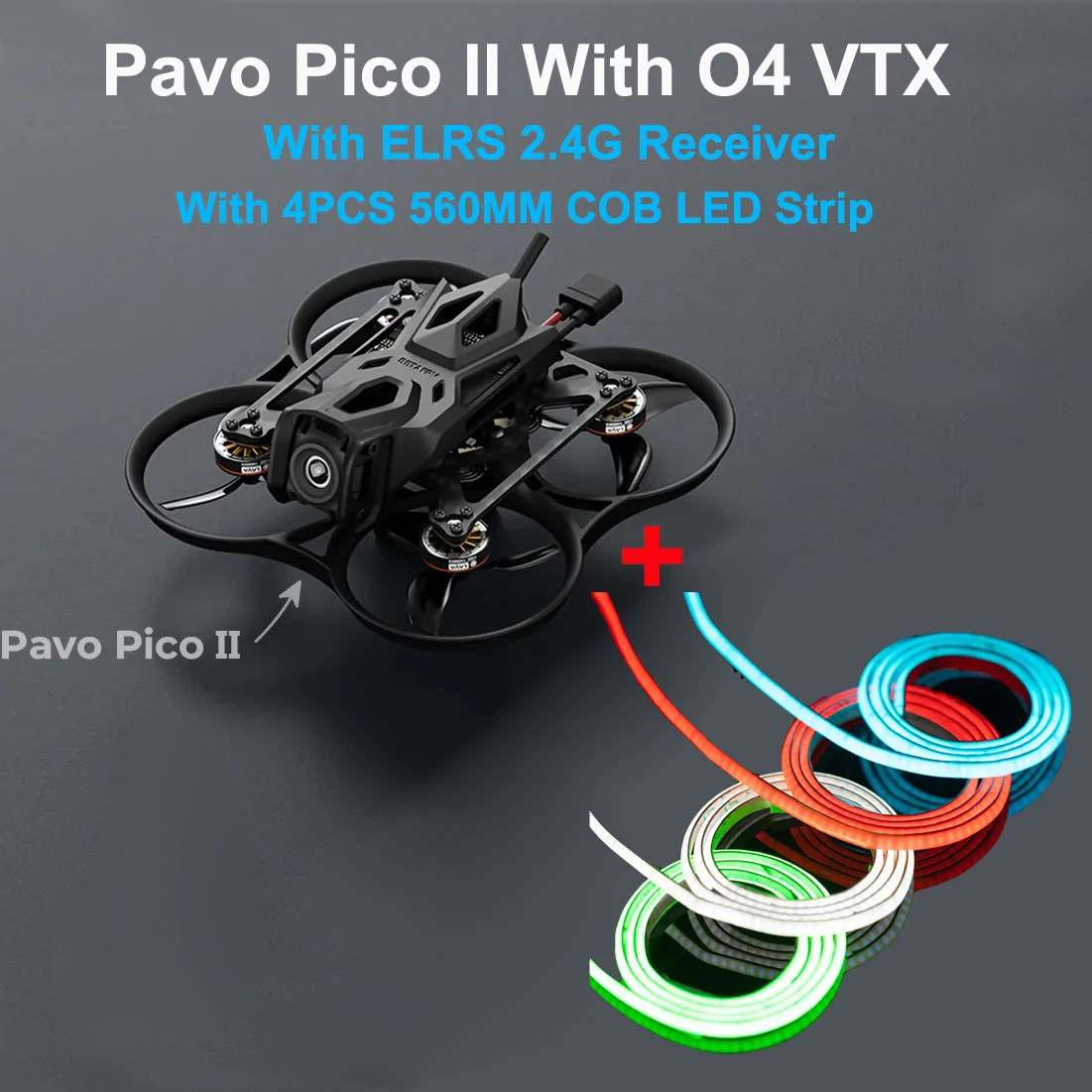 Фото Квадрокоптер VoidFly BETAFPV Pavo Pico II Brushless Bwhoop с ELRS 2.4G RX / O4 SBUS 2S для O4 Air Unit Pro VTX с 560-мм COB LED S-подсветкой №3