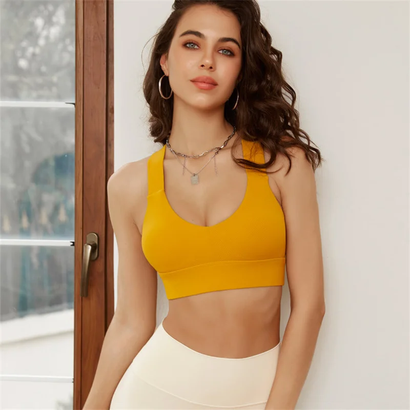 

Женский спортивный бюстгальтер Naked Feel, спортивный бесшовный бюстгальтер пуш-ап для фитнеса, йоги, нижнее белье для бега, ударопрочный высоко...