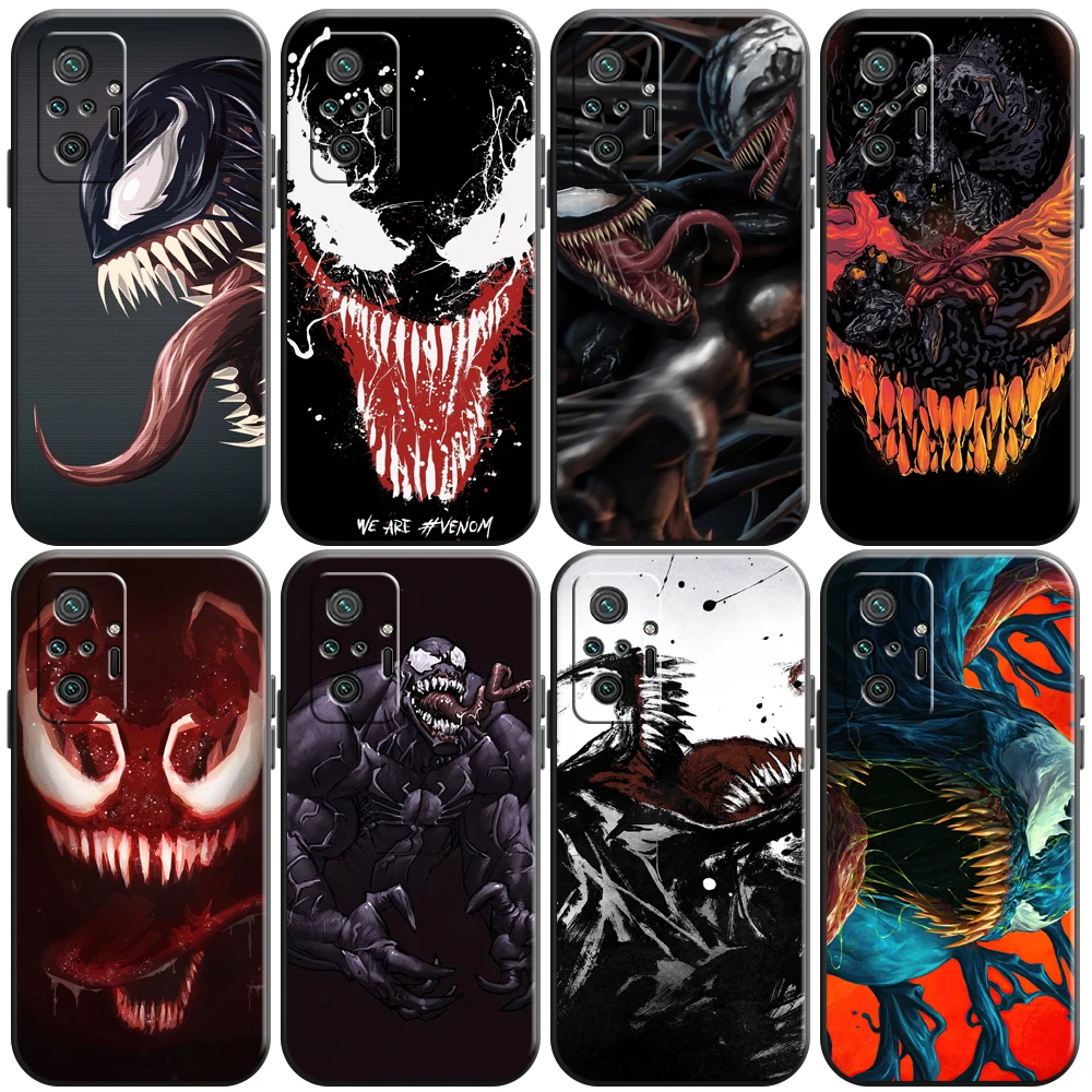 

Marvel Venom COOL Phone Case For Xiaomi Redmi Note 9 9i 9AT 9T 9A 9C 9S 9T 10 10S Pro 5G Black Soft Funda Coque Back