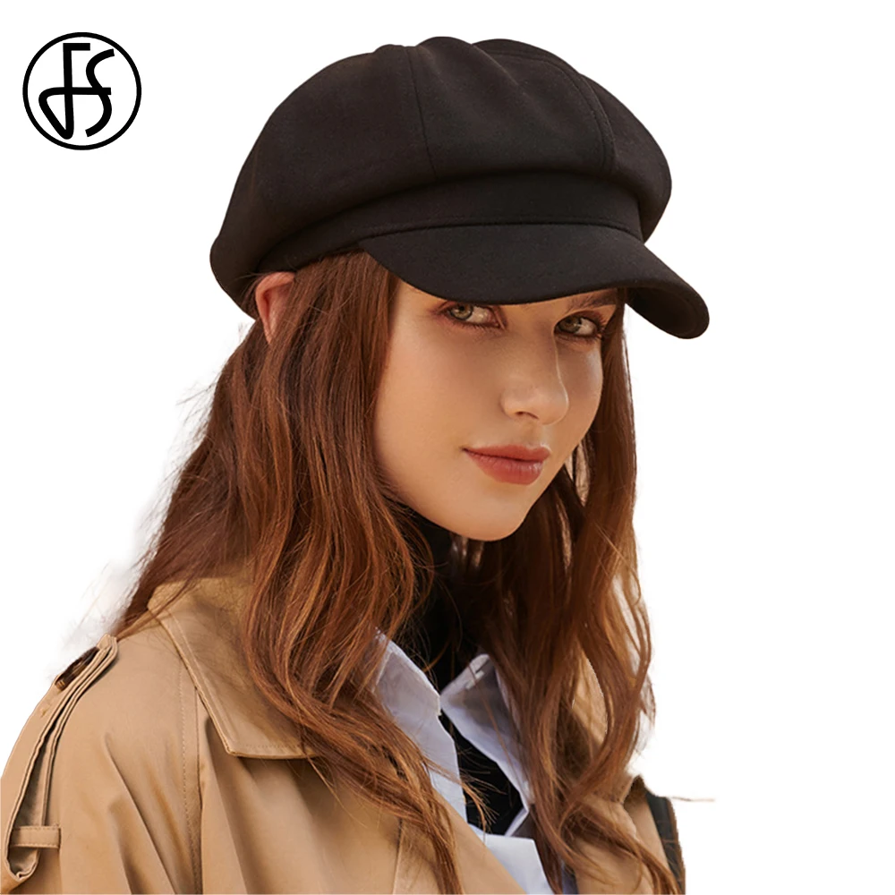 

Женский восьмиугольный берет FS, теплая шапка с защитой от ветра, для отдыха и путешествий, на осень/зиму