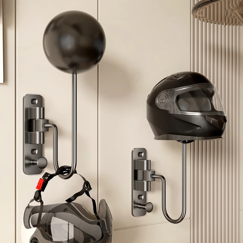 Держатель для хранения шлемов металлический устойчивый к ржавчине настенный