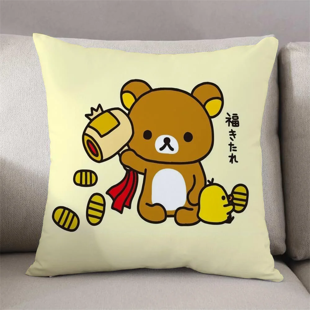 Экологичная клетчатая наволочка R-RilakkumaS полиэстер хлопок квадратная форма