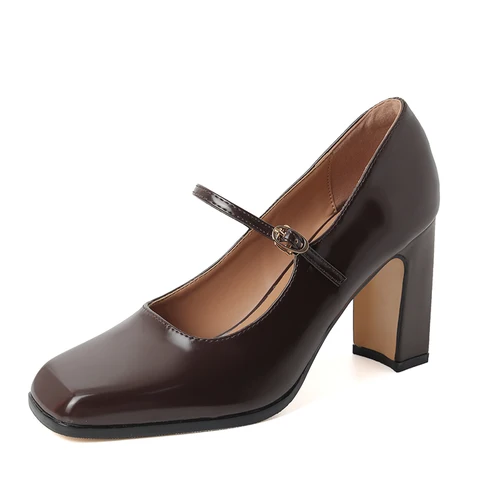 JOZHAMTA, размеры 34–39, модные женские туфли-лодочки из натуральной кожи, летние пикантные туфли на высоком каблуке с квадратным носком, весенние удобные женские туфли