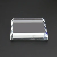 transparent square cube crystal glass base craft earrings rings necklace jewelry display stand home decor ornaments
