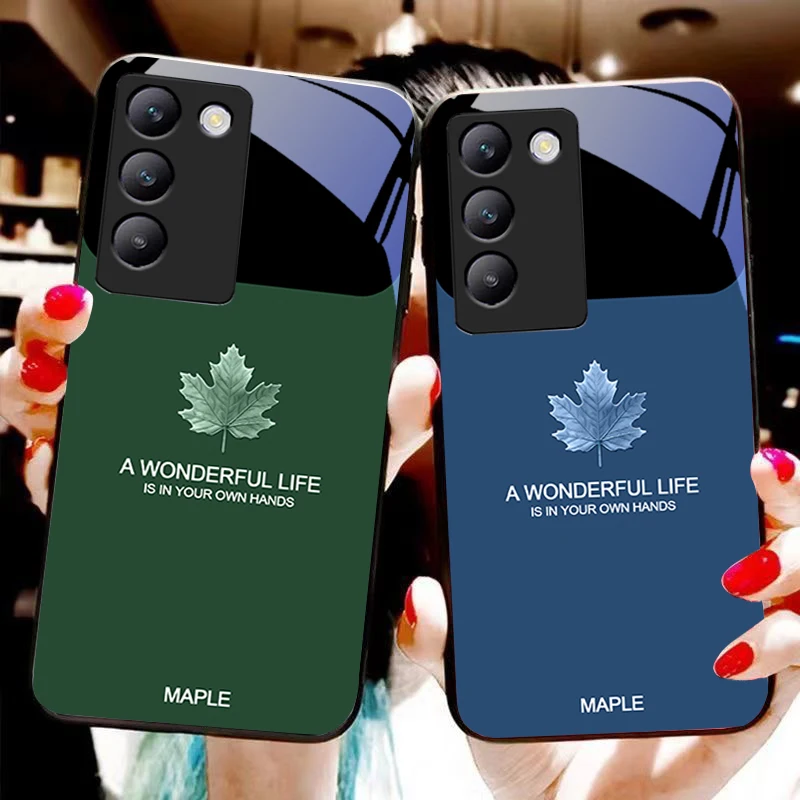 Коричневые кленовые листья для Y72 33S 11 03 36 96 Lite 35 16 Iqoo 12 V40 SE 5G 29 40 21 30 X80 Pro Vivo черный