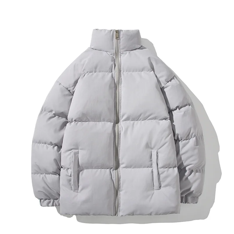 Winter Fashion New Jacket Men Parka Thicken Warm Coat Men Women Oversized Streetwear Stand Collar Jackets Solid Color Parka Coat