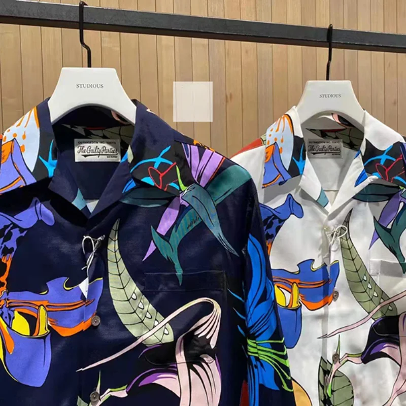 WACKO MARIA Shirt Oversize Casual Full Print Floral Men Women 1:1 Wacko Maria Hawaiian Shirt