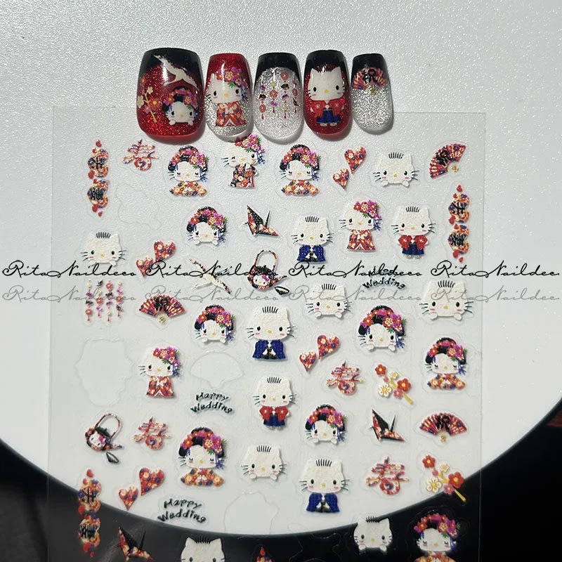 Наклейка для ногтей с рисунком HelloKitty Sanrio пиксельная мелодия мозаика Куроми аниме