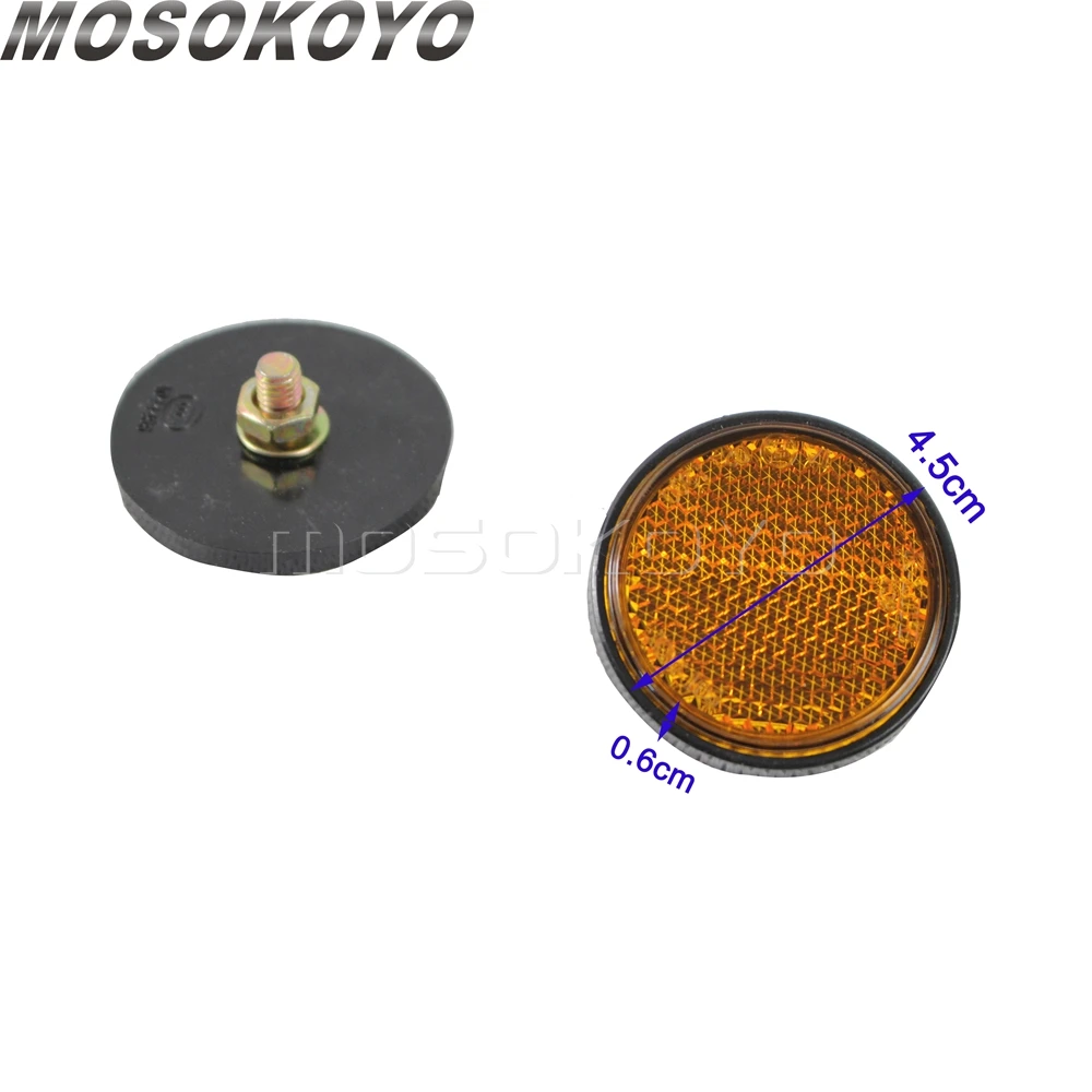 

2 шт. мотоциклетный отражатель, круглая предупреждающая полоса, автомобильный велосипед, мото отражатель, наклейки, болт на защитный отражатель, аксессуары для мотоциклов