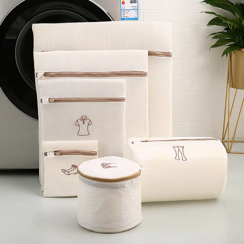 

1Set Laundry Wash Bags Thickened Zipper Mesh Foldable Prevent Entanglement Durable Underwear Bra Socks Dirty Clothes Organizer
