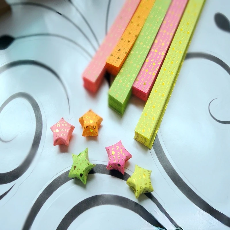 50 листов золотые флуоресцентные ленты для оригами складная бумага цветные