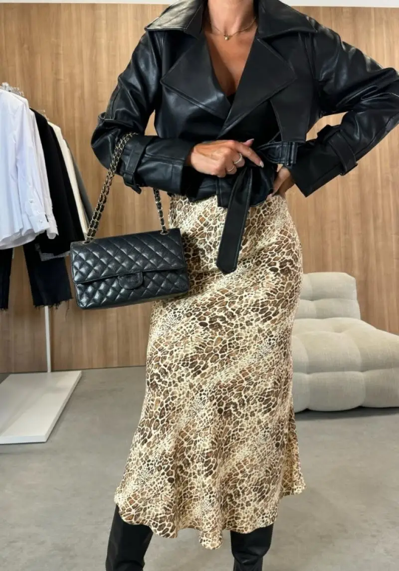 Женская длинная юбка-миди с принтом