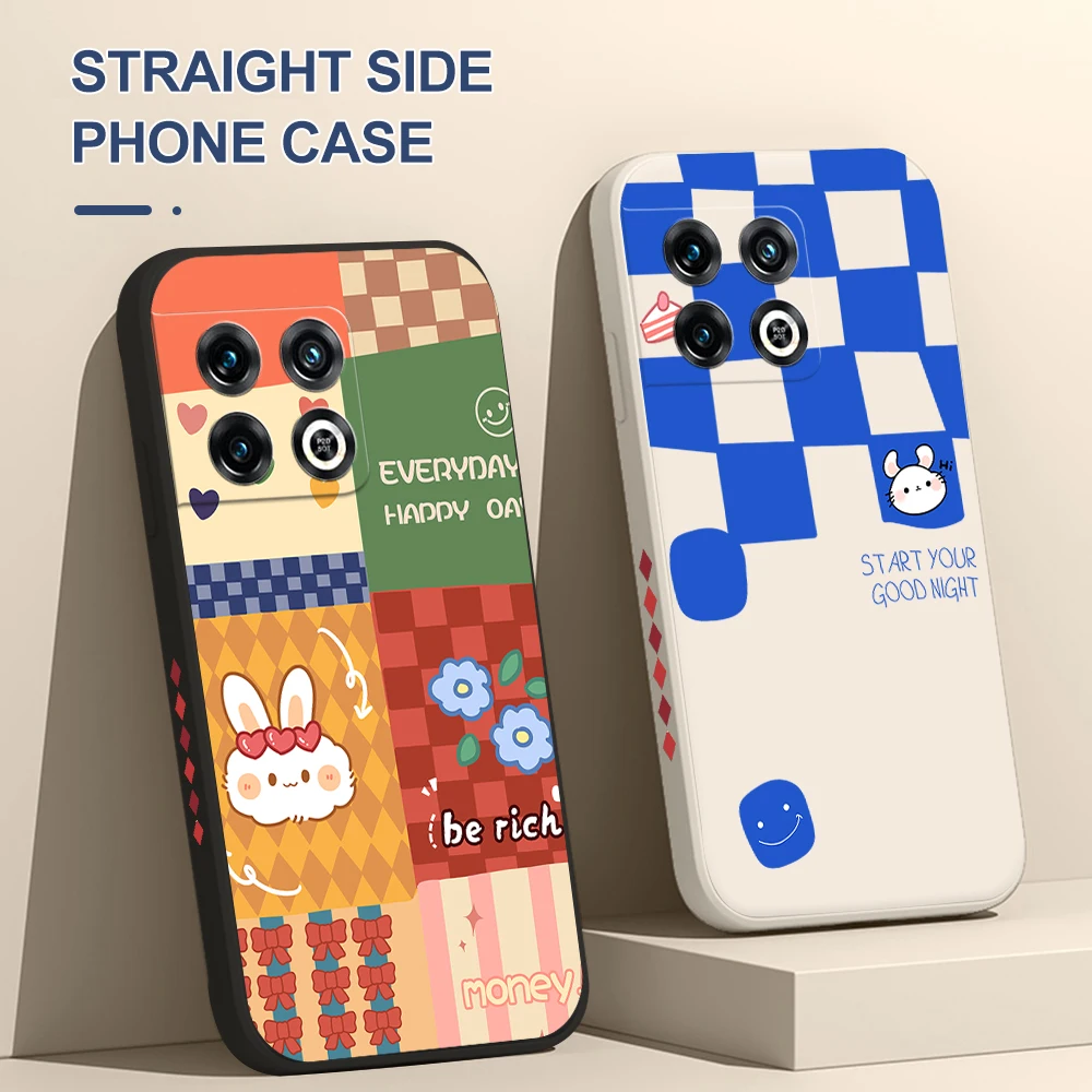 

Animal Square Grid Case For OnePlus 9 Pro Silicone Phone Cover For OnePlus 10 Pro 9RT 9R Nord N20 Nord CE 2 Lens Protective Case