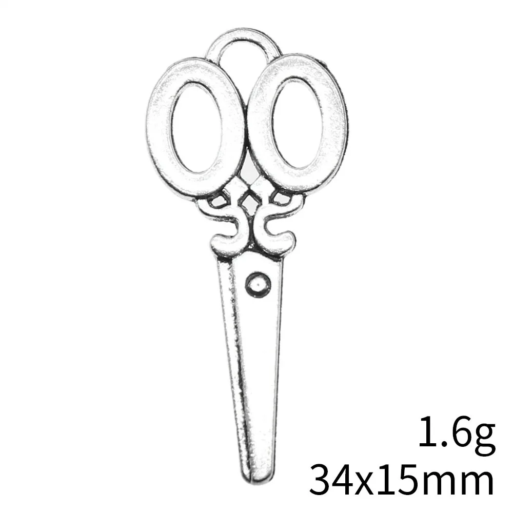 WYSIWYG 10 шт. 34x15 мм 2 цвета Подвески в виде ножниц для рукоделия искусственные