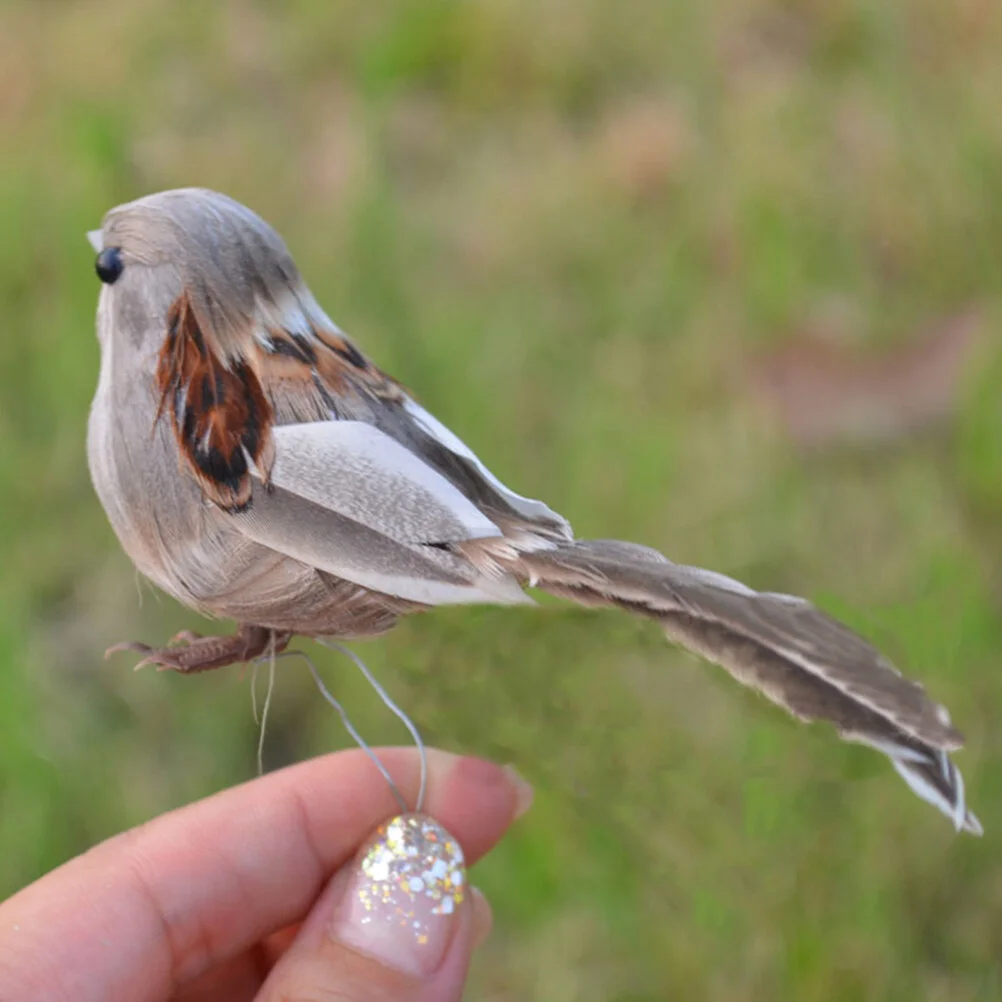 

Artificial Sparrow Fake Bird Mini Animal Figurines Small Home Decor Birds For Garden Decoration Crafts Adornment