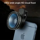 Объектив для мобильного телефона, универсальный HD объектив на камеру с двумя функциями, 0.45X широкоугольный и 12.5X макро, для iPhone и Android телефонов