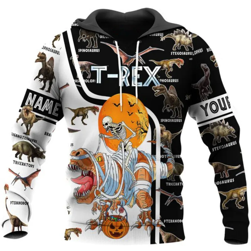 

Модная Толстовка на Хэллоуин с 3D принтом поврежденного динозавра Мужская Уличная Толстовка в стиле хип-хоп Harajuku на молнии Повседневная Тол...