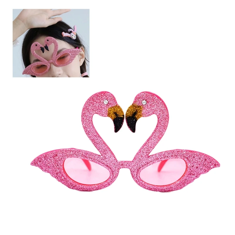 

Милые Солнцезащитные очки в оправе с блестками линзы в форме фламинго для подростков в стиле хип-хоп