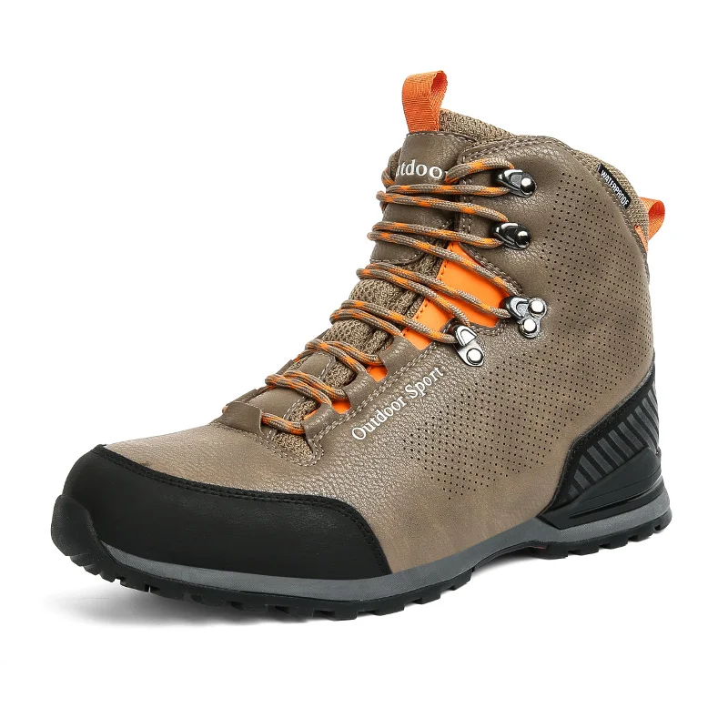 

Camping Hiking Boots Waterproof Trail Trekking Mountain Climbing Shoes Mens Leather Sneakers Outdoor Sports Breathable Footwear