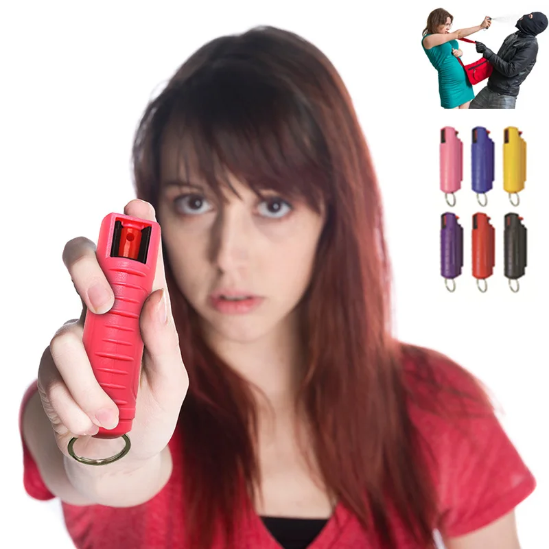 

20ml Reusable Pepper Spray Tank with Key Ring Mini Portable Safety Protection Self Defense Pepper Spray Empty Bottle Life Saving