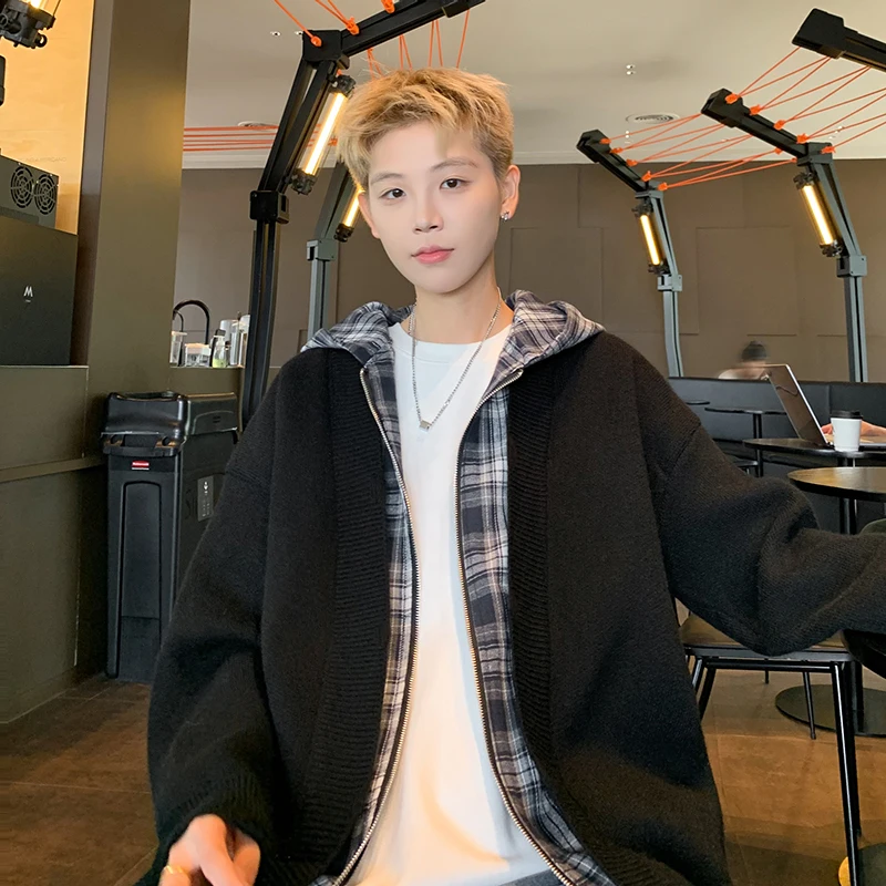 [OIMG] Высококачественный клетчатый искусственный кардиган из двух частей с