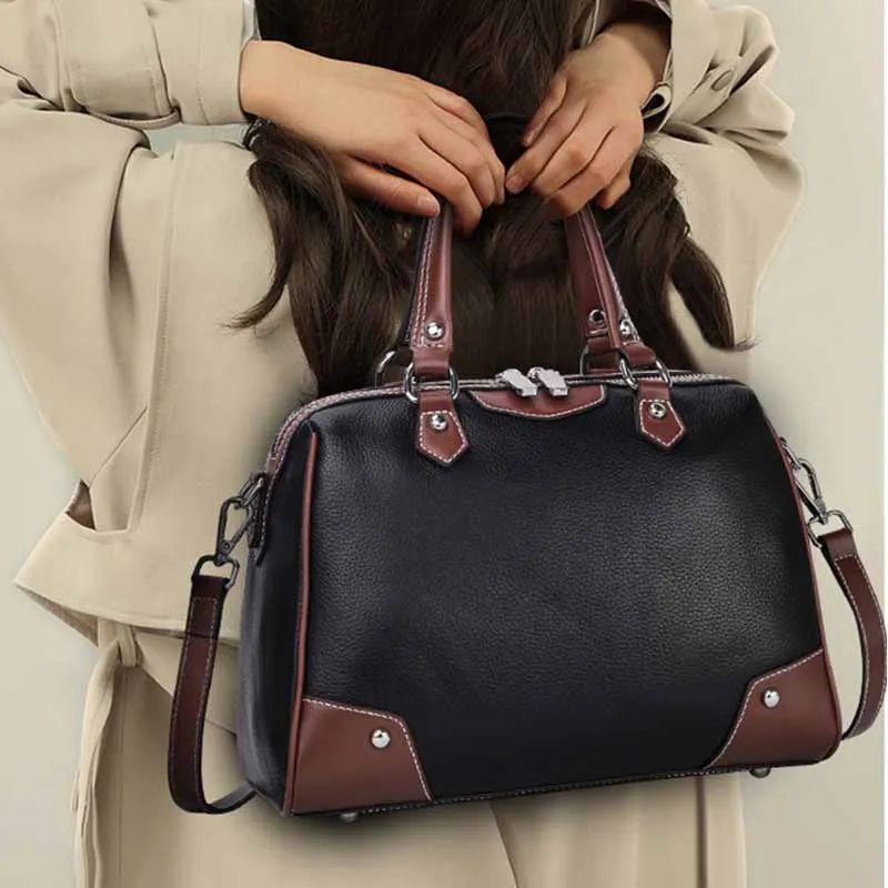 

Contrast Color Tote Bag 2022 New leather Women's Bag Famous Brand large-Capacity luxury handbag high-quality mother bag trend