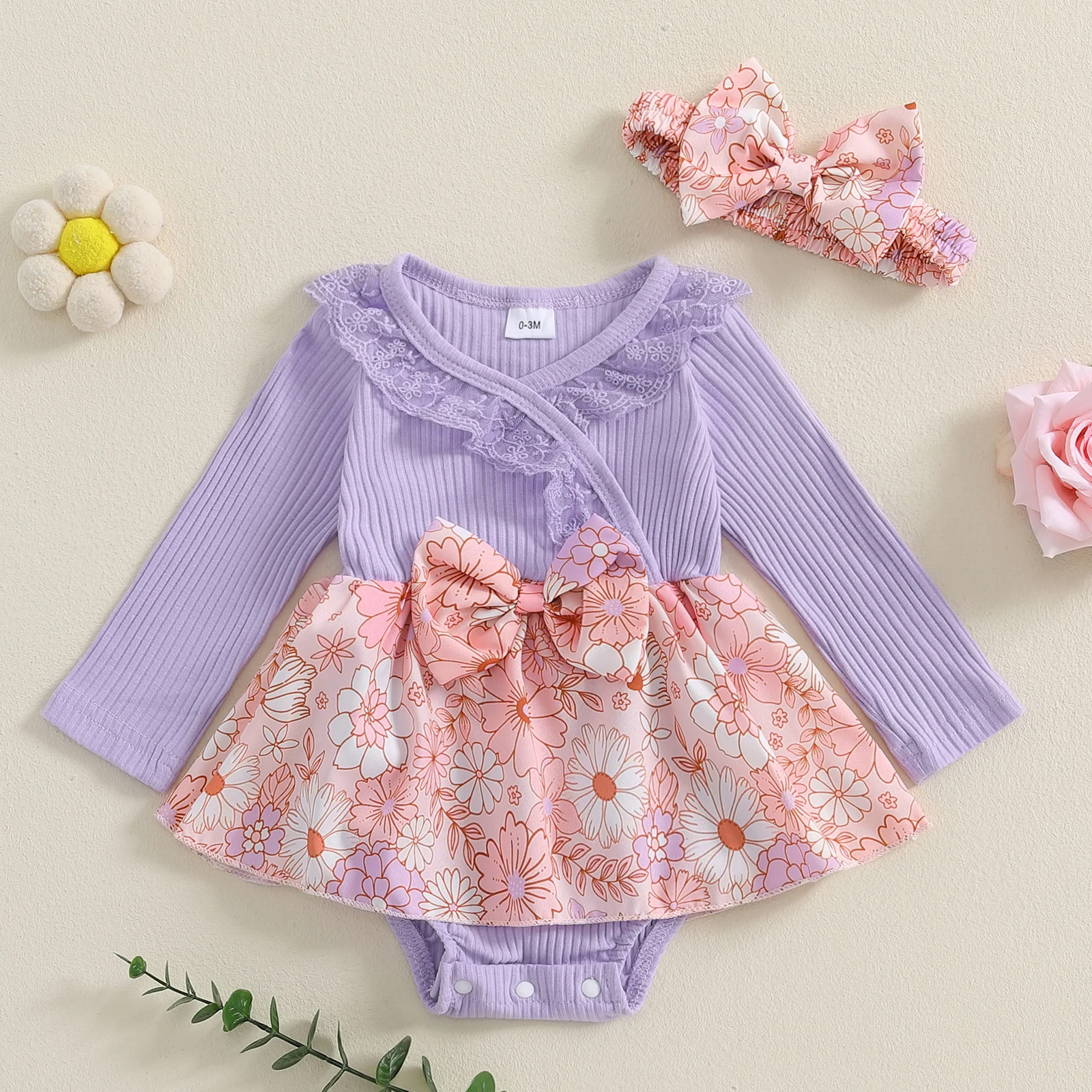 BeQeuewll милый женский комбинезон Осенний принцессы с цветочной кружевной отделкой