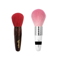 guerlan red pink loose powder soft hair brush portable foundation bronzer highlighter setting sculpting blush beauty tools