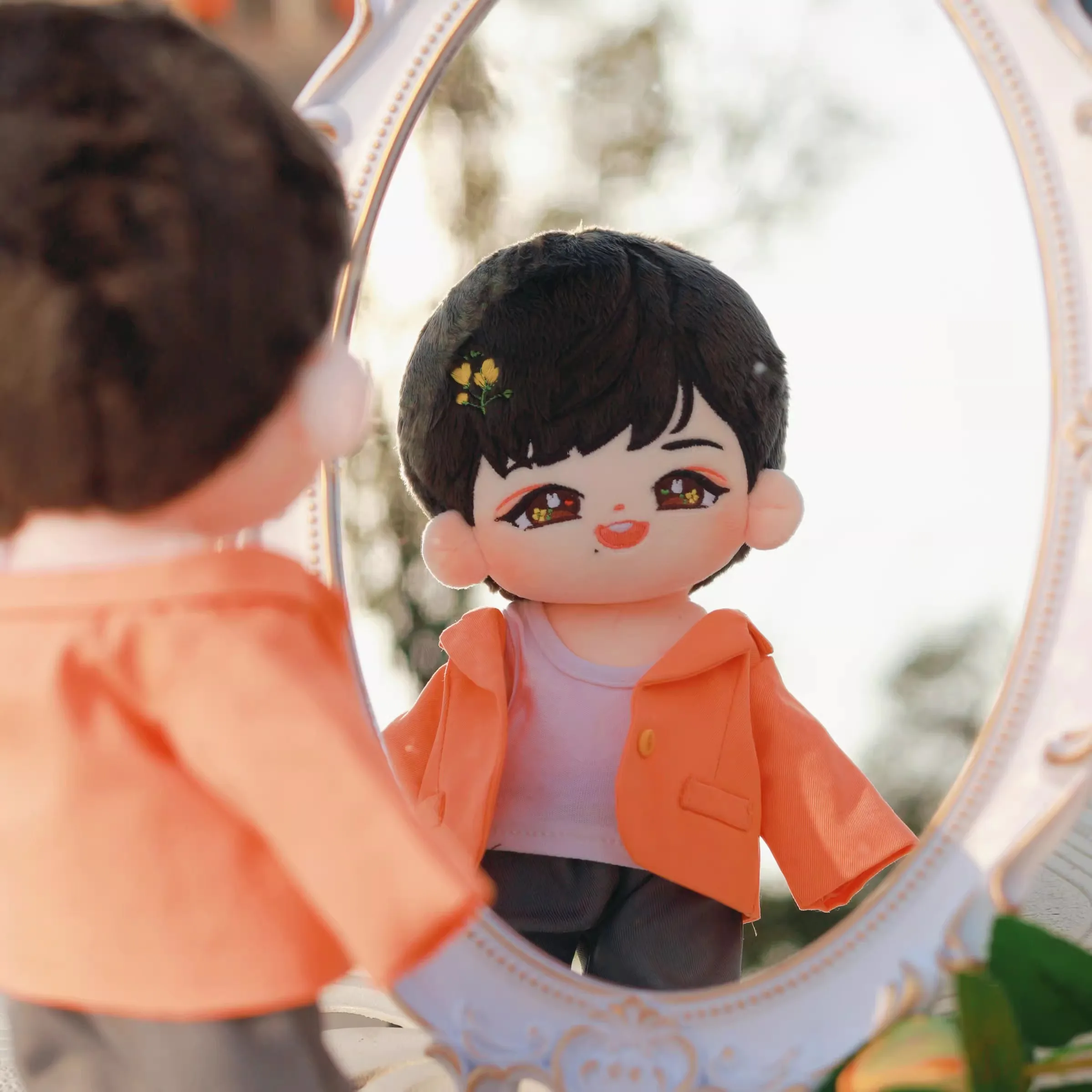 Костюм для куклы Star Xiao Zhan Wang Yibo оранжевый зеленый 20 см 30