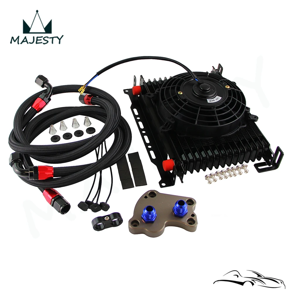 

15-рядный масляный радиатор AN10, комплект для BMW Mini Cooper S R53 2002-2006 + 7-дюймовый электрический вентилятор