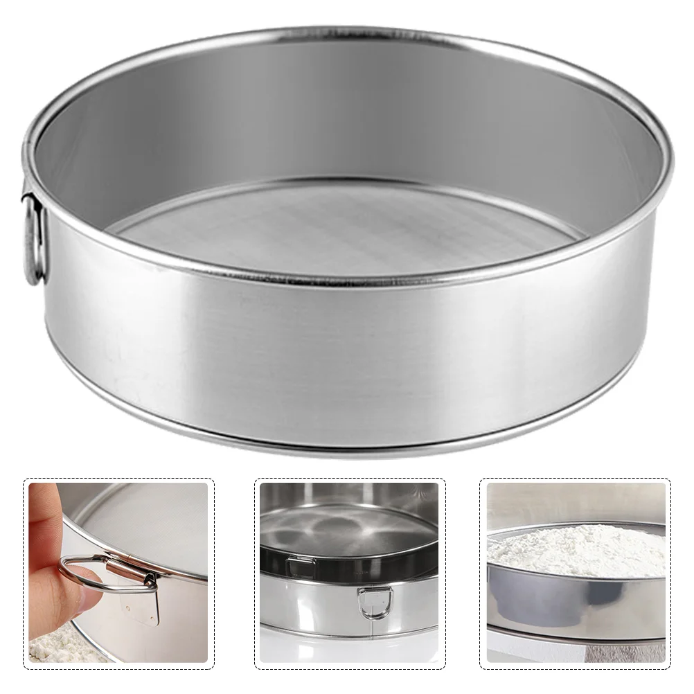 

Flour Sieve Powdered Sugar Sifter Stainless Steel Household Fine Strainer Mesh Round Shape Kitchen Utensil