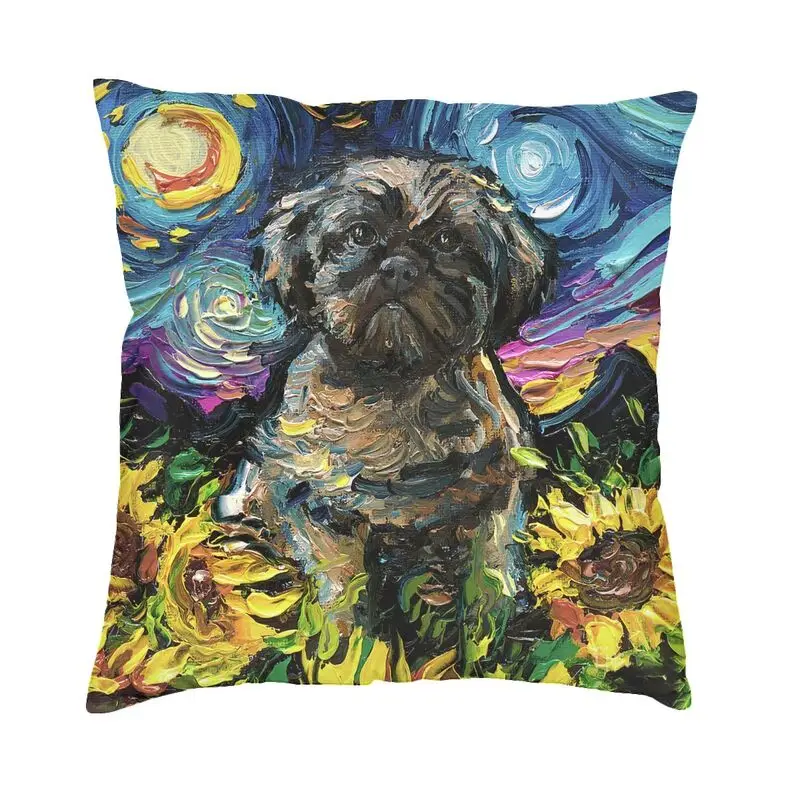 

Luxury Starry Night Shih Tzu Dog Throw Pillow Covers Home Decor 3D Print Pet Lover Cushion Cover Sofa Chair Pillowcase
