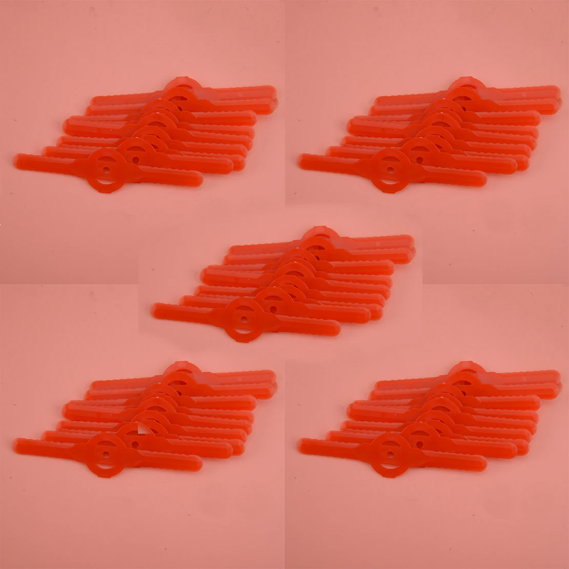 

50Pcs Red Plastic Blade Knife for Cordless Grass Trimmer Cutter Lawn Mower
