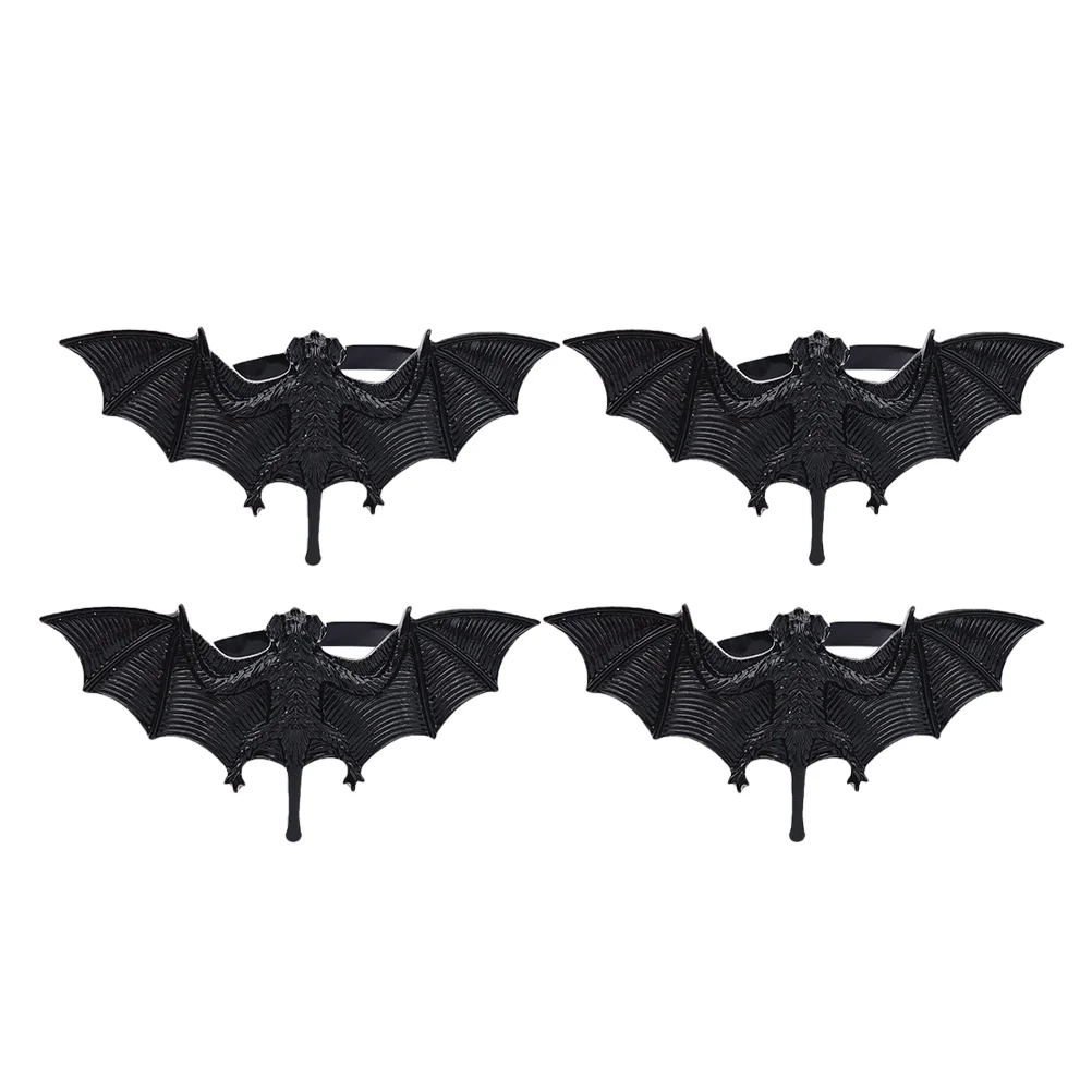 

4pcs Decorative Bat Napkin Decor Creative Napkin Buckles (Black)