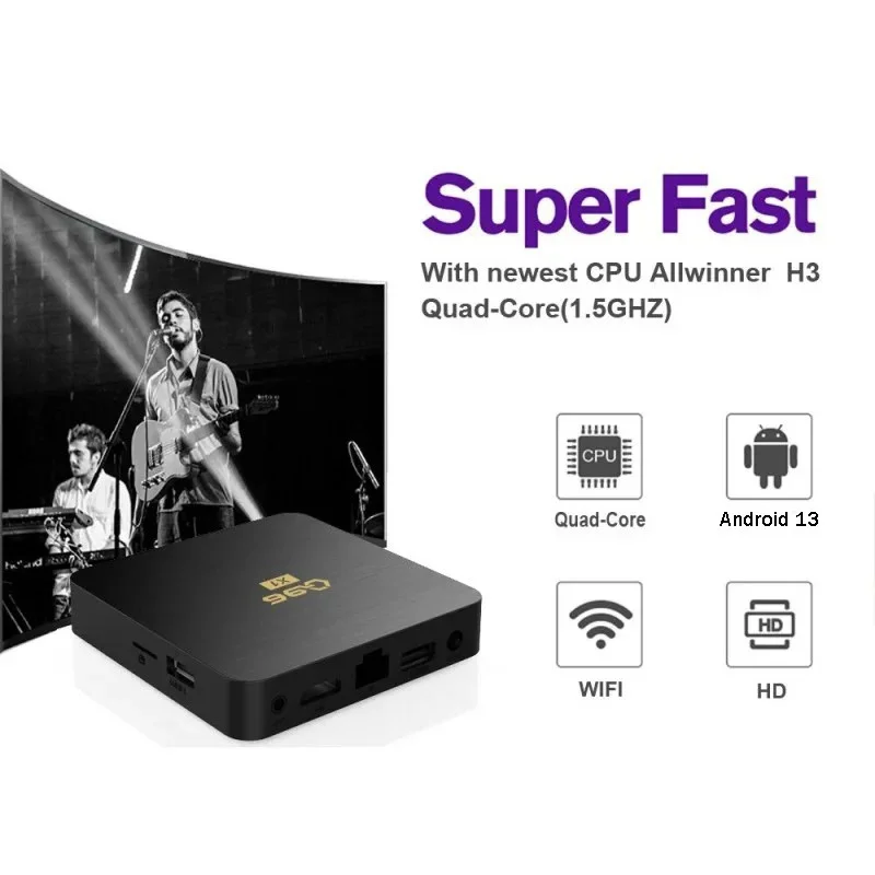 Фото ТВ-бокс Q96 X1 Smart HD 4K 3D AllWinner H3 Quad-core 4G WiFi 8GB 128GB Android 13 Мультимедийный плеер Set Top Box IPTV №1