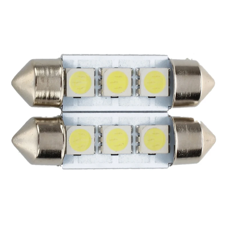 Акция! 2x C5W 3 светодиодный Ода SMD 5050 36 мм ксеноновая белая лампочка планка шаттл