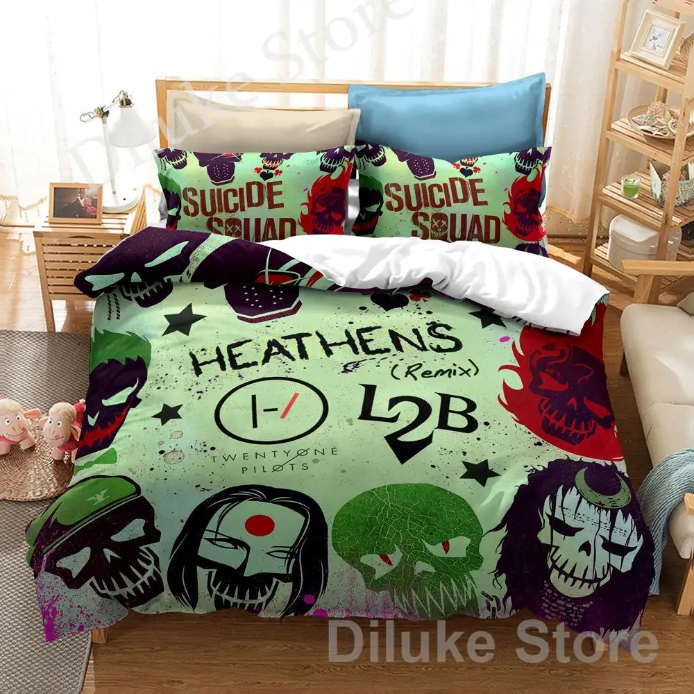 

Harleen Quinzel Clown Squads Suicide 3D Printed Bedding Set Duvet Cover KING Queen Full Twin Size for Halloween Bedroom Decor