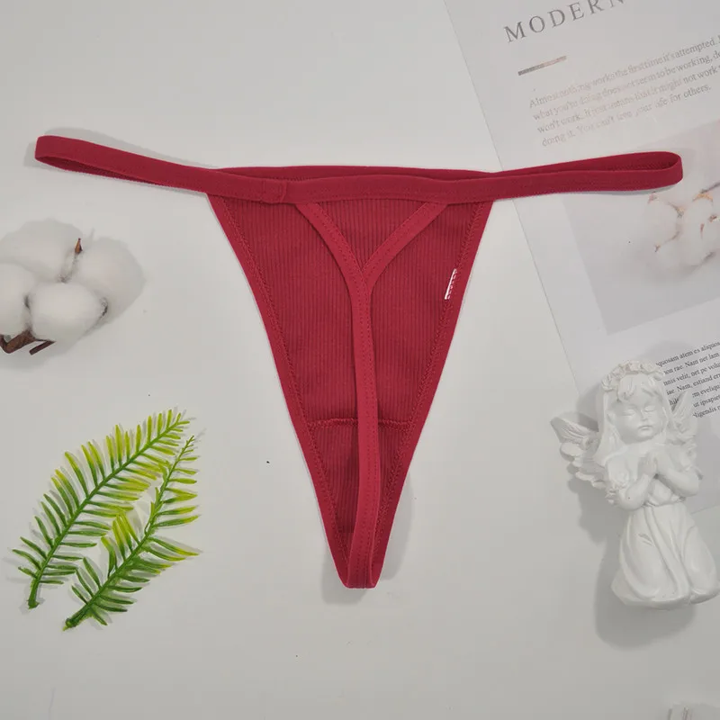 Lady Sexy Thong Cotton Underwear Women's Bikini Girl Close Attractive Hip Waist Shorts Pure Color Tempting underpant | Женская