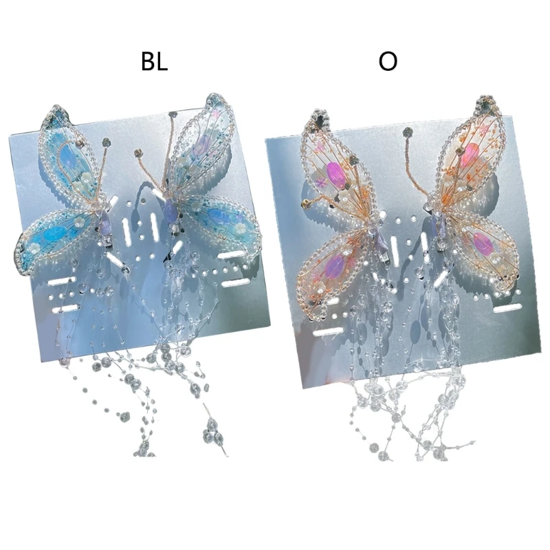 

Y51E Бабочка Бахрома Боковой зажим Нежная свадебная шпилька Бабочка Шпилька