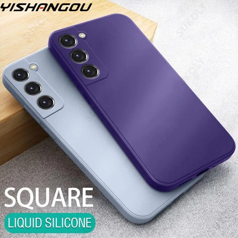 

Original Case For Samsung Galaxy S23 S21 S22 Ultra Plus S20 FE A53 5G A52 A14 A12 A33 A72 A32 A54 hockproof Silicone Soft Cover