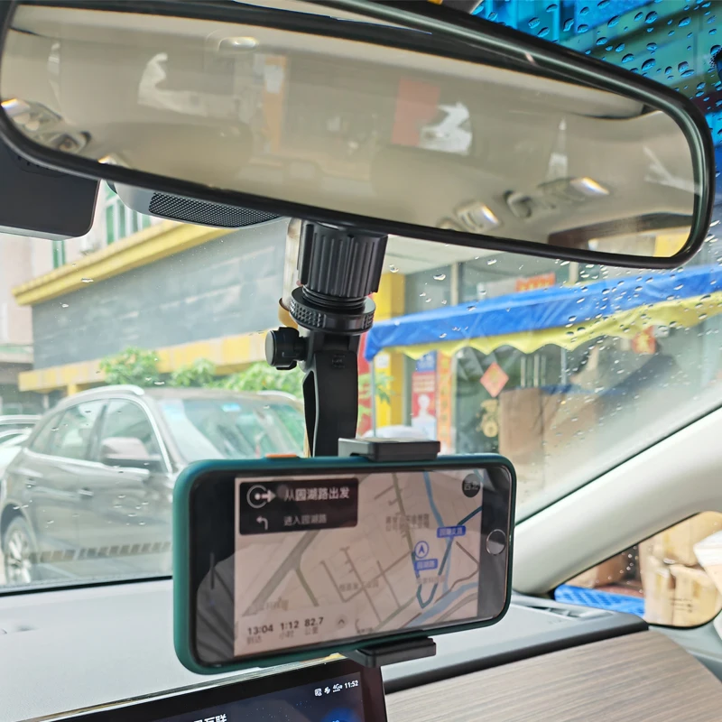 

Car Rearview Mirror Phone Holder Stand GPS Mount Backseat Mobile Phone Clip Folding Cellphone Bracket For iPhone Xiaomi
